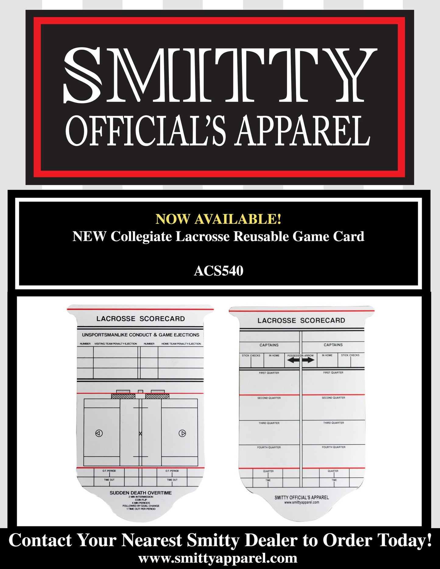 ACS540 - Smitty - Collegiate Lacrosse Reusable Game Card