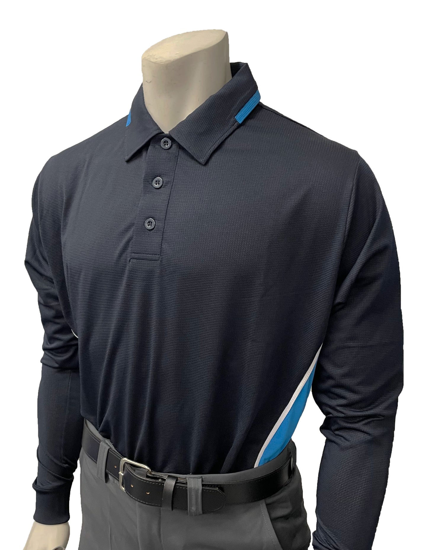 BBS347 - Smitty Men's Body Flex "NCAA SOFTBALL" Style Long Sleeve Umpire Shirts - Available in Midnight Navy/Bright Blue or Bright Blue/Midnight Navy