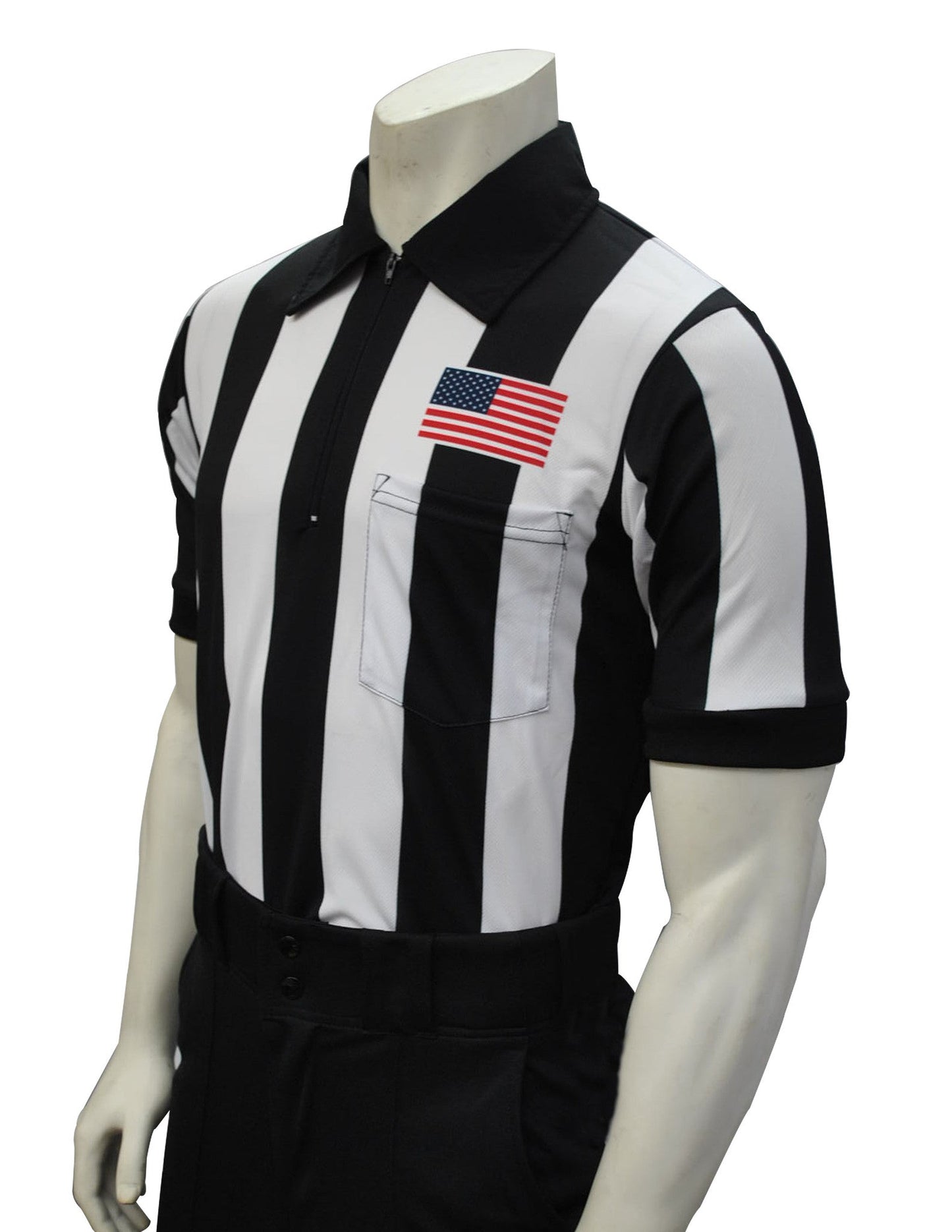 USA109 - Smitty 2 1/4" Stripe - Football Short Sleeve Shirt - Flag Left Chest