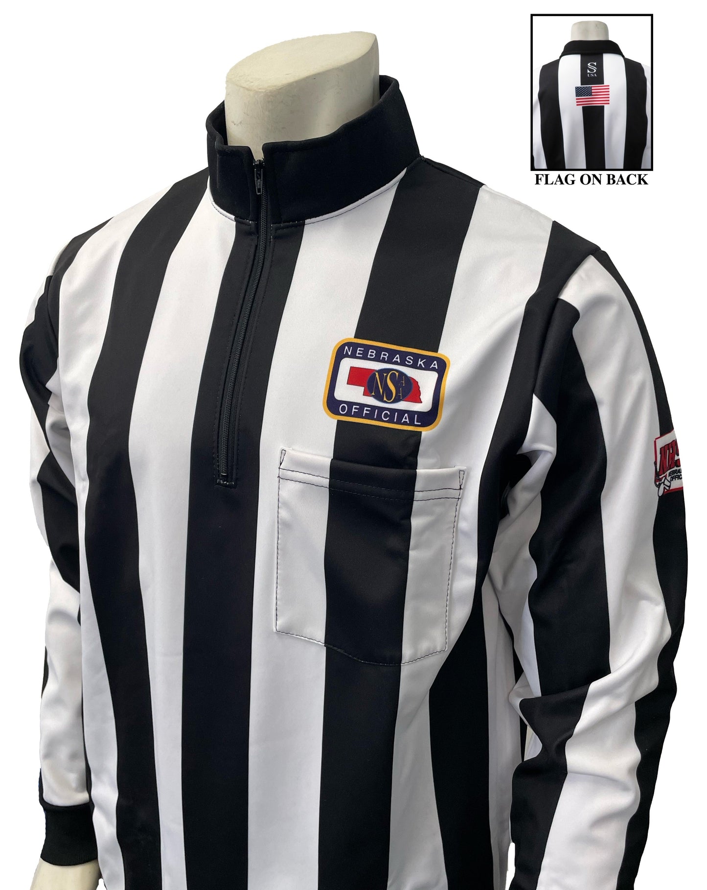 USA730NE-NHS - Nebraska 2 1/4" Stripe - Foul Weather Water-Resistant Long Sleeve Football Shirt