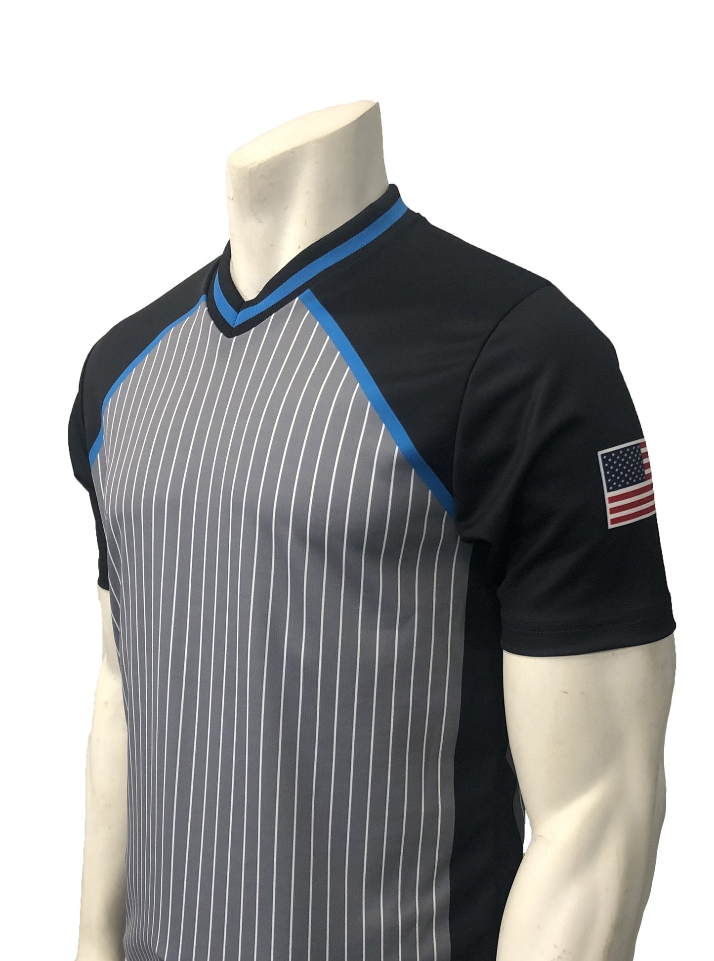 USA240-607 - Smitty Grey with Pinstripe - "BODY FLEX" NCAA Women's Basketball Shirt - Men's Cut