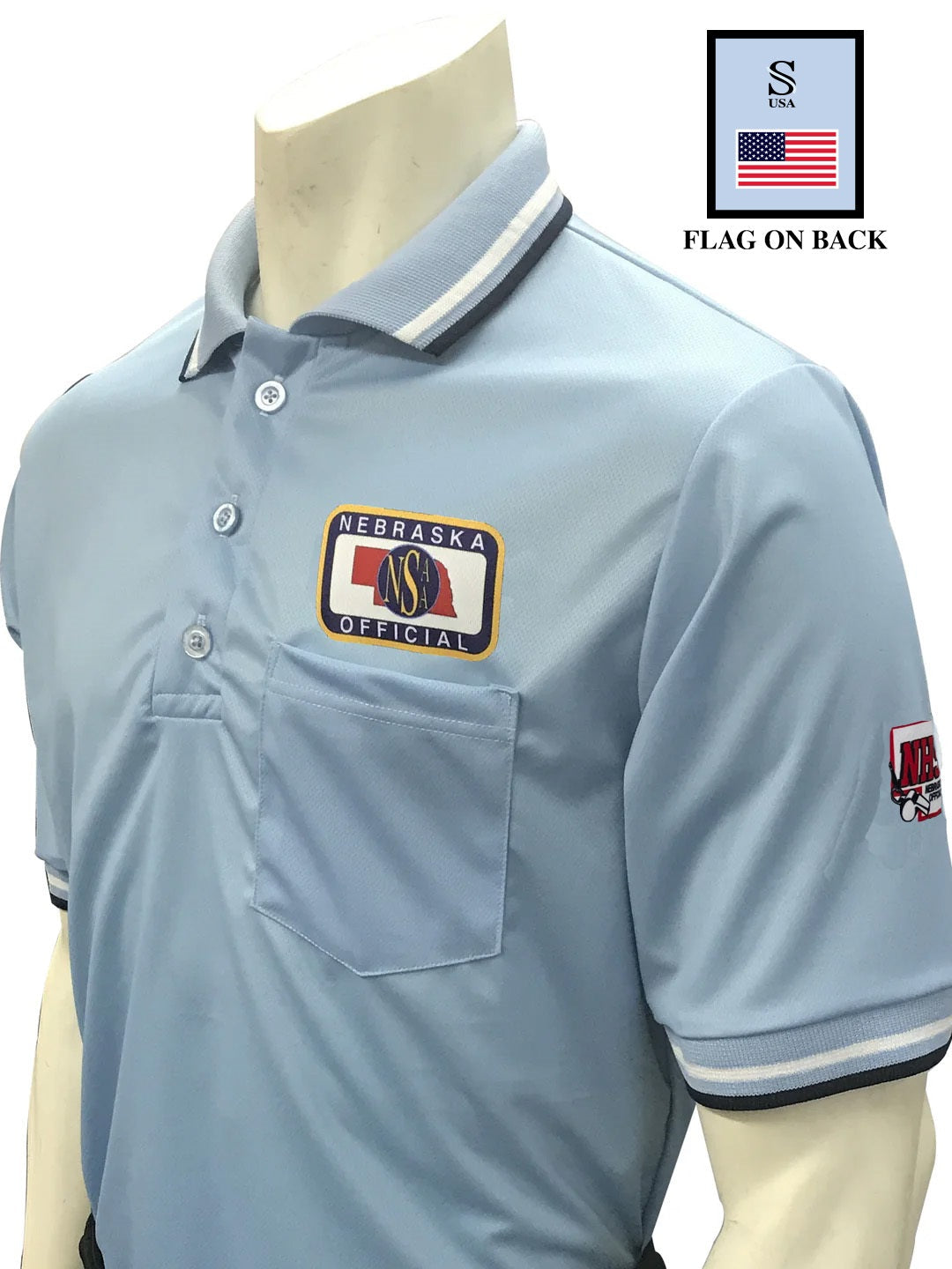 USA300NE - Nebraska - Short Sleeve Umpire Shirt - Powder Blue