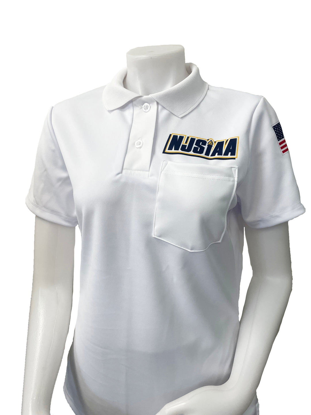 USA402NJ WH - New Jersey White Women's Volleyball/Swimming Short Sleeve Shirt