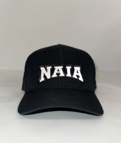 HT316NAIABK - Smitty - NAIA Black Baseball 6 Stitch Performance Flex Fit Umpire Hat