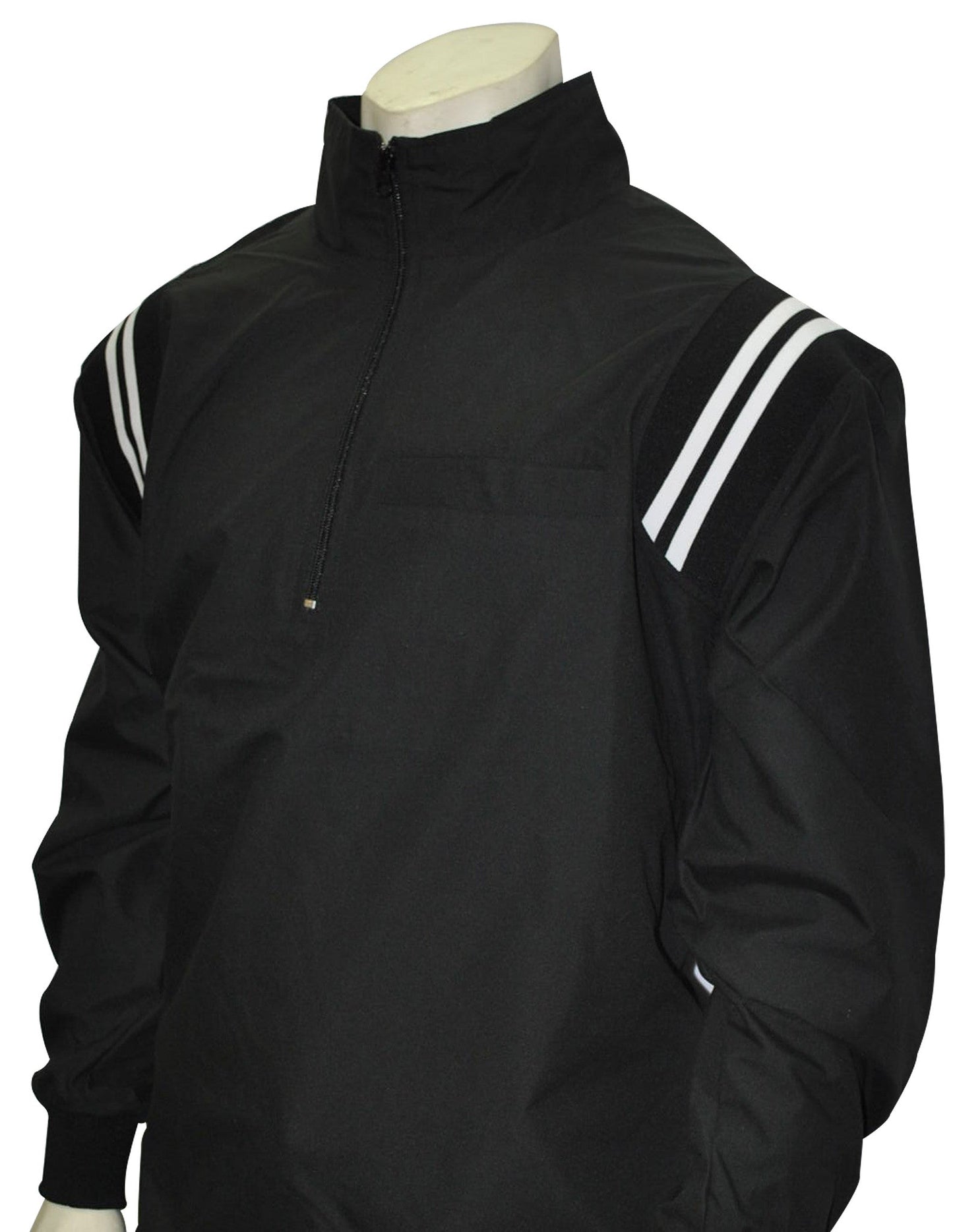 BBS322 - Black Long Sleeve Pullover Jacket w/ Half Zipper w/ Open Bottom