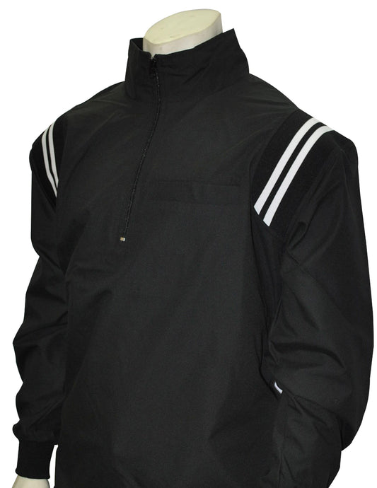 BBS322 - Black Long Sleeve Pullover Jacket w/ Half Zipper w/ Open Bottom