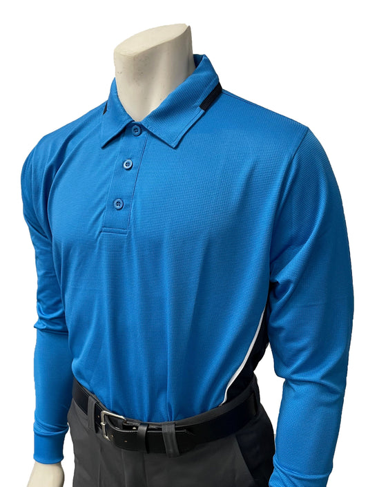 BBS347 - Smitty Men's Body Flex "NCAA SOFTBALL" Style Long Sleeve Umpire Shirts - Available in Midnight Navy/Bright Blue or Bright Blue/Midnight Navy