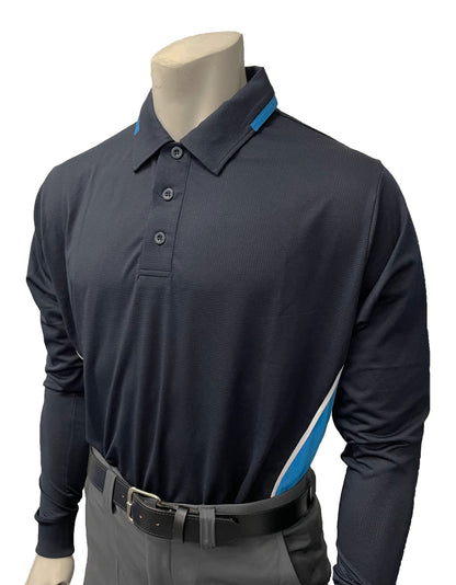 BBS347 - Smitty Men's Body Flex "NCAA SOFTBALL" Style Long Sleeve Umpire Shirts - Available in Midnight Navy/Bright Blue or Bright Blue/Midnight Navy