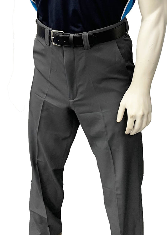 BBS355DG - Smitty Men's "Non-Expander" 4-Way Stretch Flat Front Plate Pants - Dark Grey