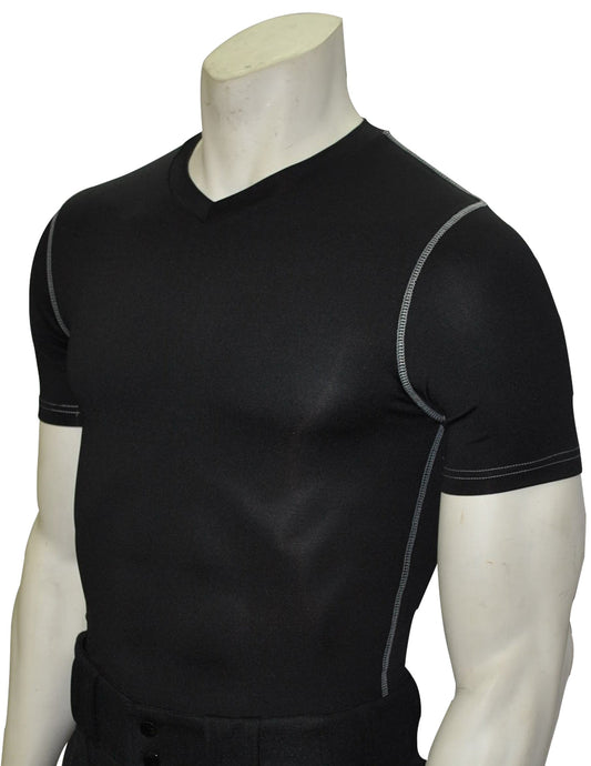BKS411 - Smitty Black Compression Short Sleeve V-Neck Shirt