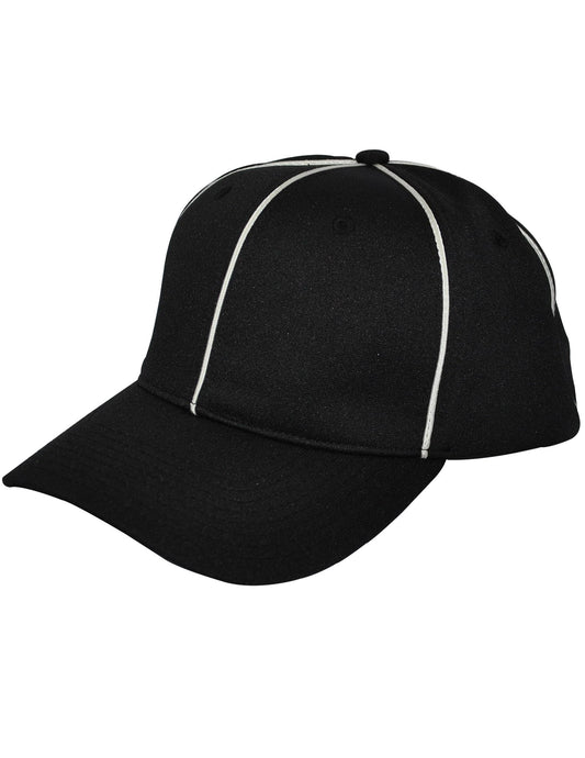 HT100 - Smitty - Black w/ White Piping Flex Fit Football Hat