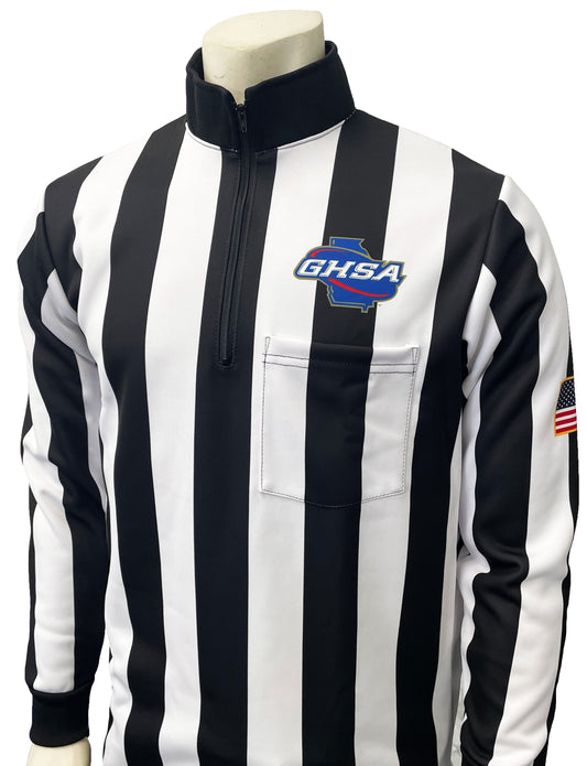 USA730GA - Georgia 2 Stripe" - Foul Weather Water-Resistant Long Sleeve Football Shirt