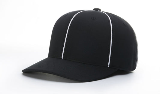 R485-BW - Richardson Pulse R-ACTIVE Flex Fit Hat - Black with White Piping