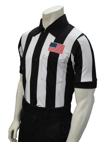 USA109-607 - Smitty - 2 1/4" Stripe - "BODY FLEX" Football Short Sleeve Shirt (Optional Flag)