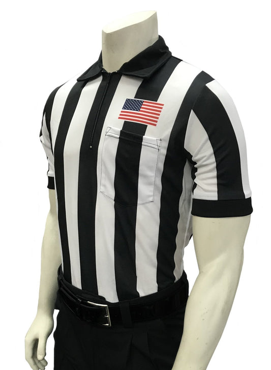 USA117 - Smitty - 2" Stripe - Football Short Sleeve Shirt - Flag Left Chest