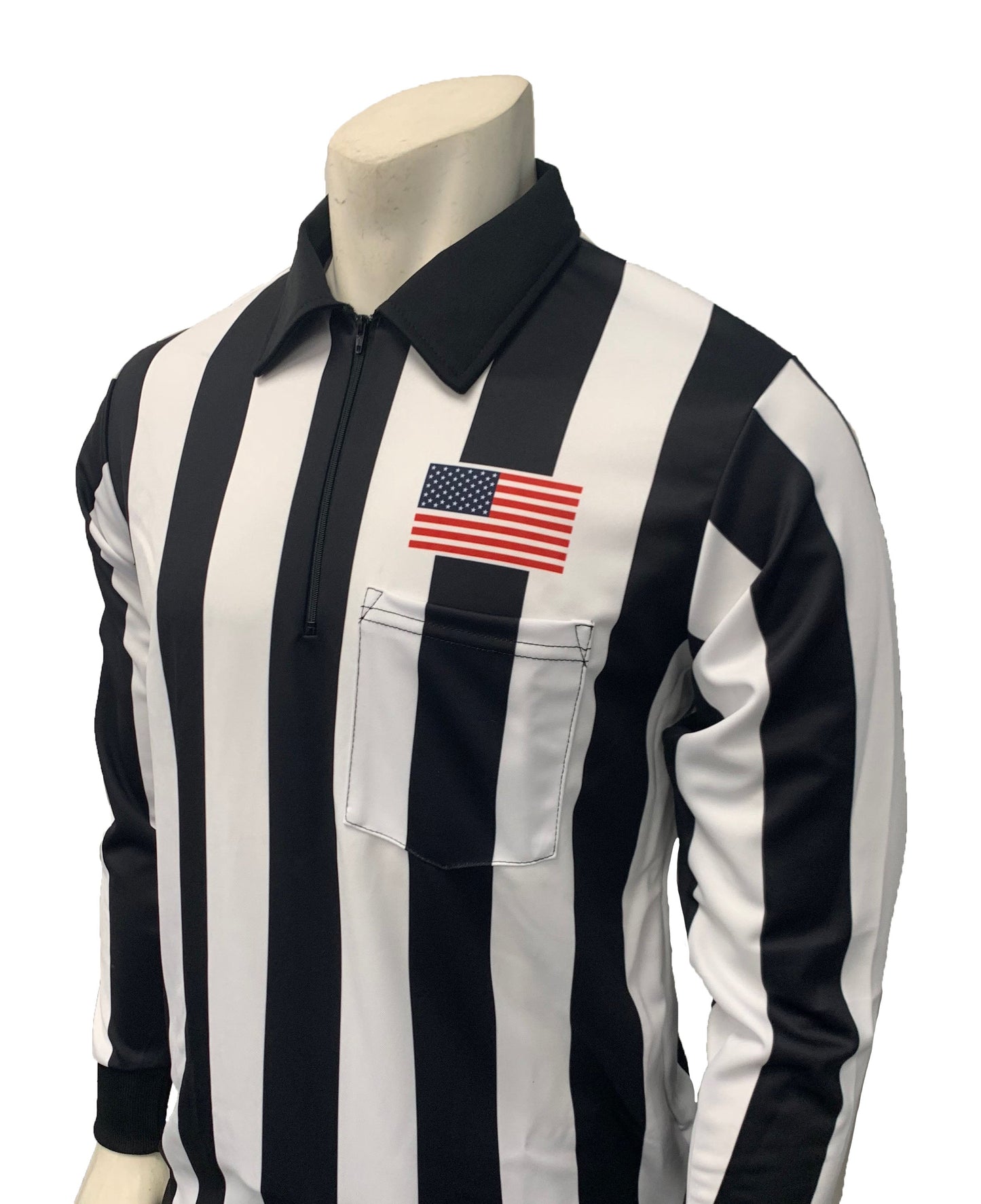 USA118 - Smitty - 2" Stripe - Football Long Sleeve Shirt - Flag Left Chest