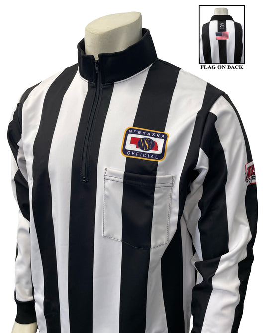 USA730NE-NHS - Nebraska 2 1/4" Stripe - Foul Weather Water-Resistant Long Sleeve Football Shirt