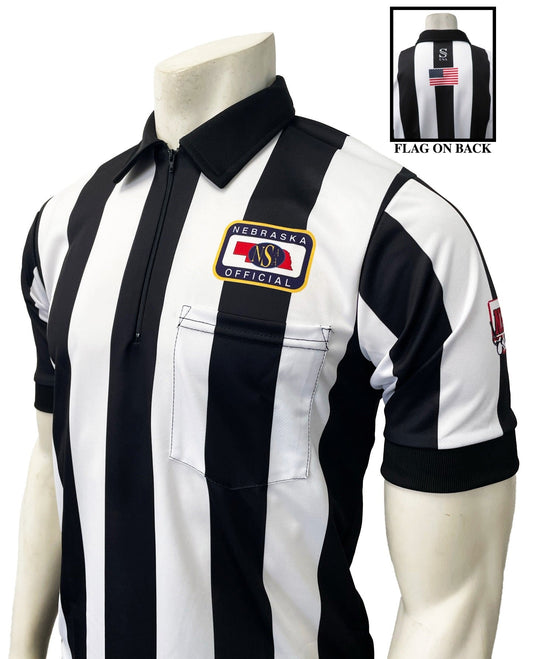 USA137NE-NHS - Nebraska 2 1/4" Stripe - Short Sleeve Football Shirt