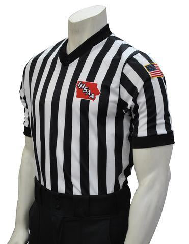 USA200IA-607 - Iowa 1" Stripe - "Body Flex" - Men's Basketball Short Sleeve Shirt