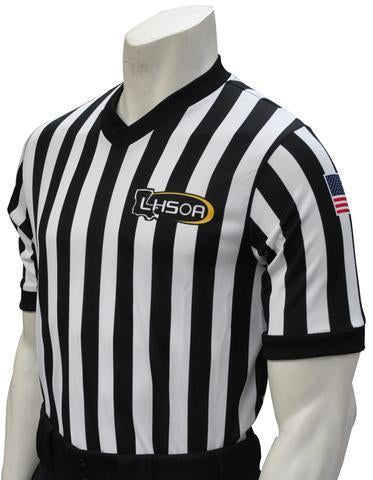 USA200LA-607 - Louisiana 1" Stripe - "BODY FLEX" Men's Basketball/Wrestling V-Neck Shirt