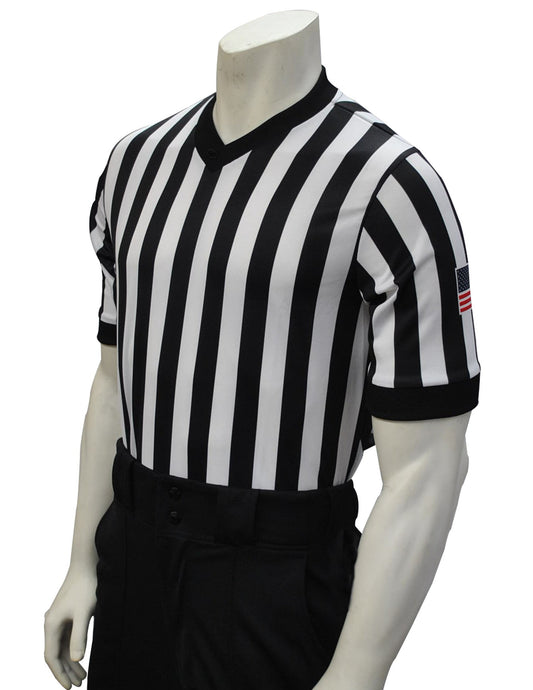 USA200 - Smitty 1" Stripe - Dye Sub Basketball V-Neck Shirt (Optional Flag)