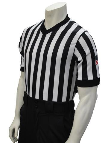 USA200-607 - Smitty 1" Stripe - Dye Sub "BODY FLEX" Men's Basketball V-Neck Shirt (Optional Flag)