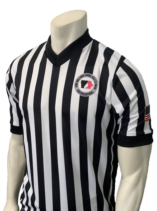 USA201IGU - Iowa Girls 1" Stripe - Men's Basketball/Wrestling Short Sleeve Shirt w/ Side Panels