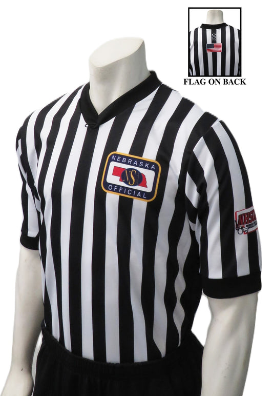 USA201NE-NHS - Nebraska 1" Stripe - Men's V-Neck Short Sleeve Basketball Shirt