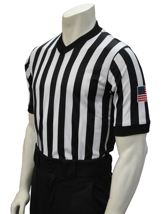 USA201 - Smitty 1" Stripe - Dye Sub Basketball V-Neck w/ Side Panel (Optional Flag)