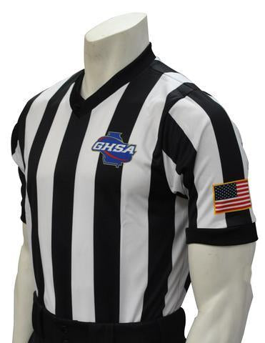 USA220GA-607 - Georgia 2" Stripe - "BODY FLEX" - Short Sleeve Basketball Shirt