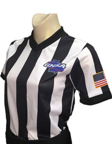 USA221GA-607 - Georgia 2" Stripe - "BODY FLEX" - Women's Short Sleeve Basketball Shirt