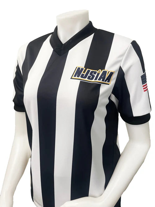 I239NJ - "IAABO" New Jersey 2 1/4" Stripe - Women's Short Sleeve Basketball Shirt