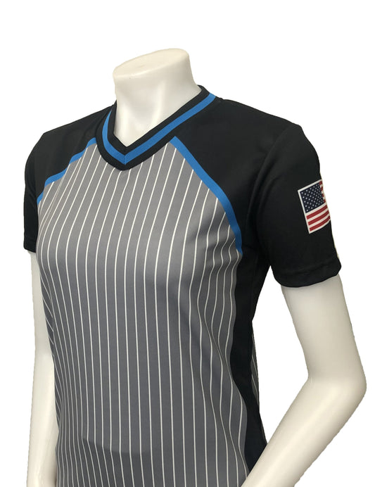 USA239-607 - Smitty Grey with Pinstripe - "BODY FLEX" NCAA Women's Basketball Shirt - Women's Cut