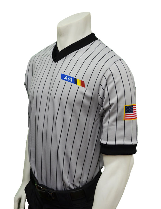 USA245AZ - Arizona Grey w/Black Pinstripe - Short Sleeve Wrestling Shirt