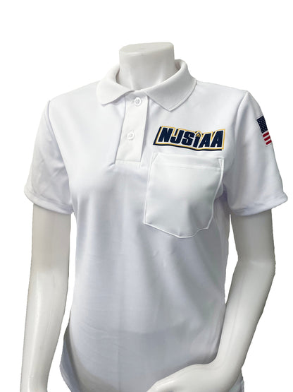 USA402NJ WH - New Jersey White Women's Volleyball/Swimming Short Sleeve Shirt