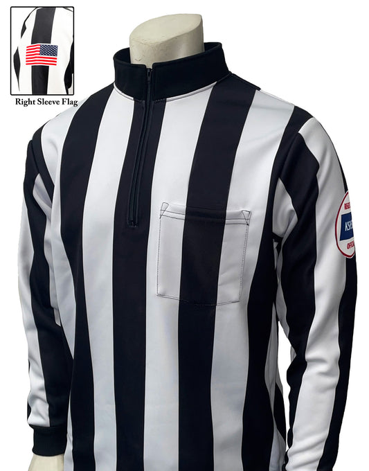USA730KS - Kansas 2 1/4" - Foul Weather Water Resistant Football Long Sleeve Shirt