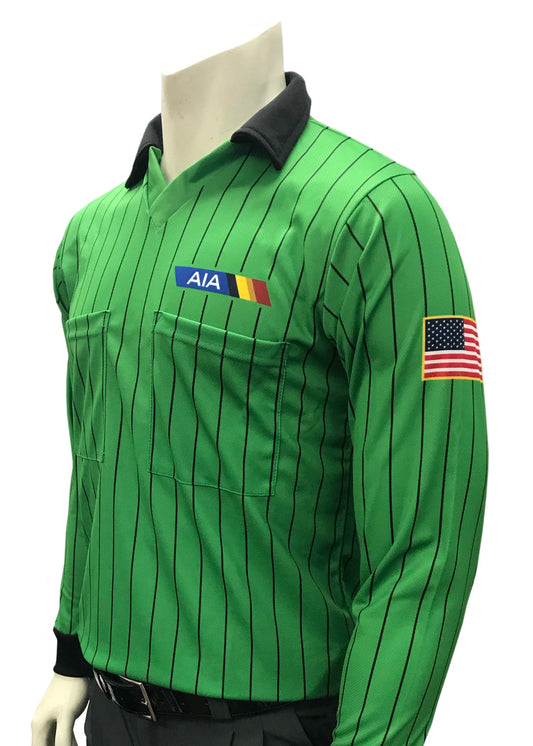 USA901AZ - Arizona Long Sleeve Soccer Shirt - Green w/Black Pinstripe