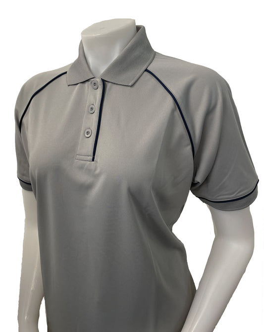 VBS402 GRY - Women's V-Neck Mesh Volleyball Shirt - No Pocket - Grey