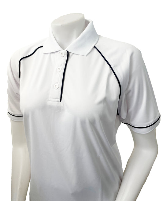 VBS402 WHT - Women's V-Neck Mesh Volleyball Shirt - No Pocket - White