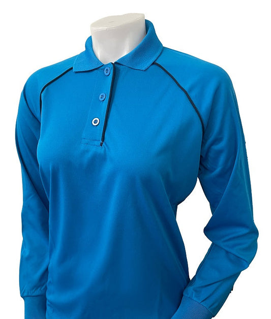 VBS403 BB - Women's V-Neck V Long Sleeve Volleyball Shirt - No Pocket - Bright Blue