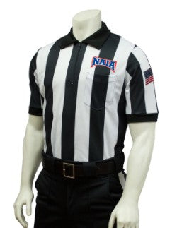 USA175NAIA-607 - Smitty 2" Stripe “Body Flex” - "Men's Cut" NAIA Women’s Flag Short Sleeve Shirt