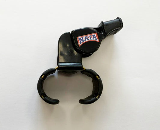 FOX40NAIA FINGER CMG - Fox 40 Black Plastic Finger Whistle w/ Cushion Mouth Grip